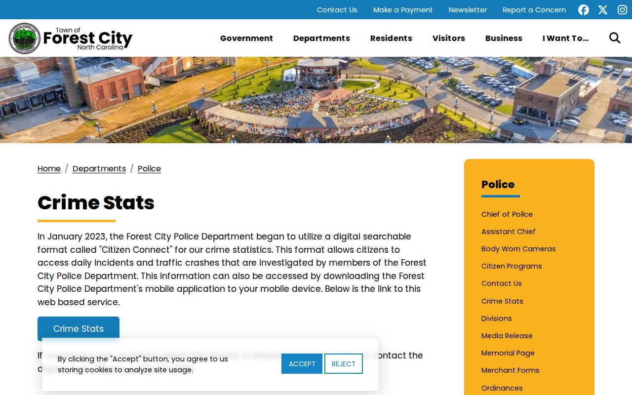 Forest City criminal records and official crime statistics page