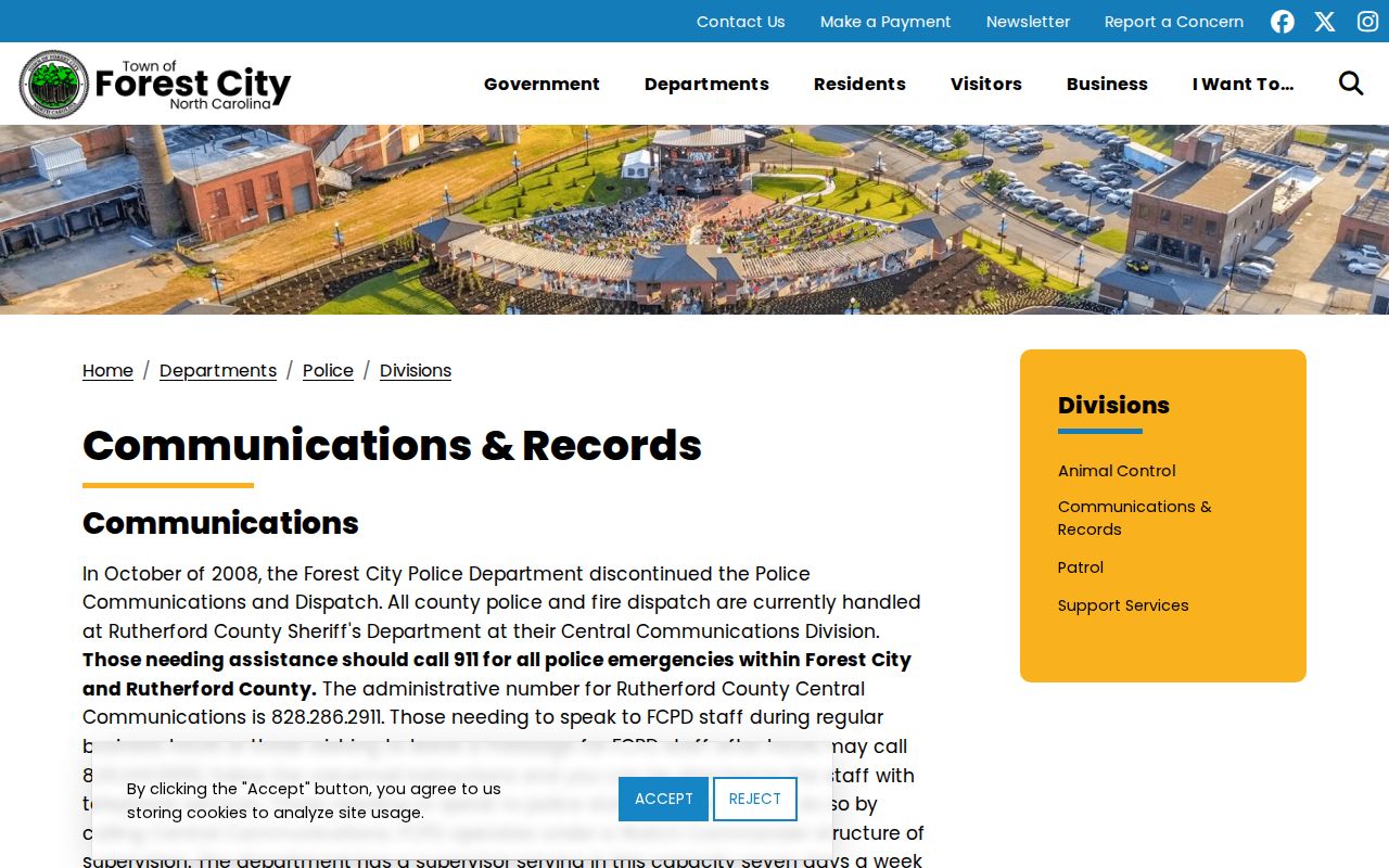 Forest City Police criminal records and report desk