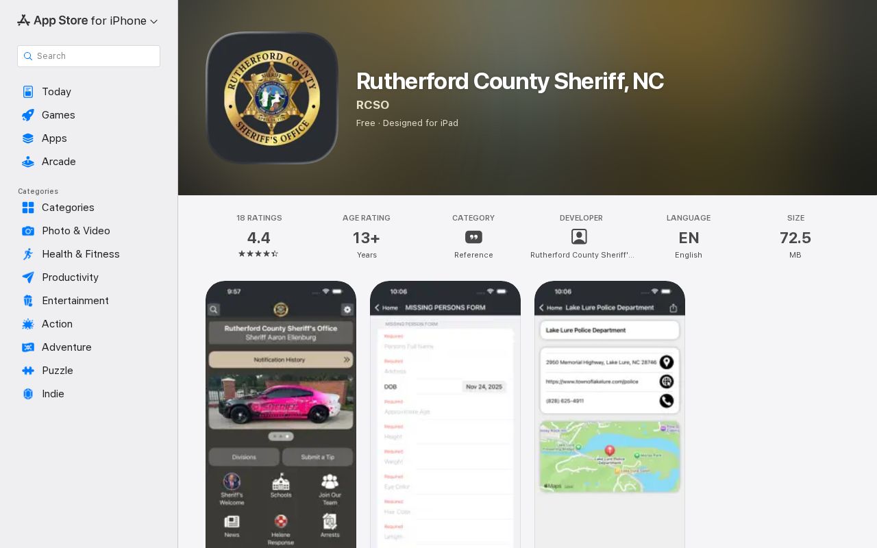 Rutherford County arrest information sheriff iPhone app