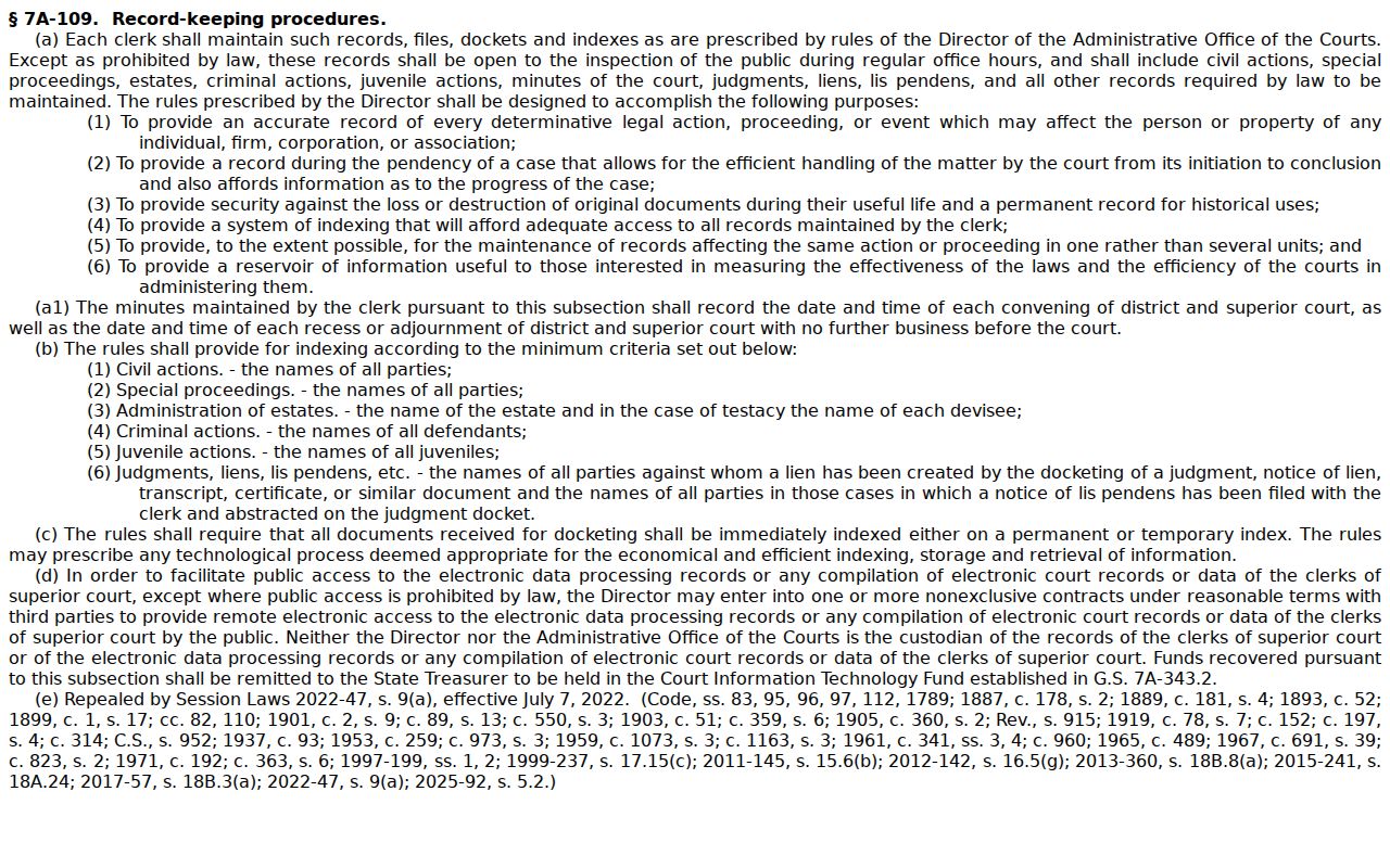 Rutherford County criminal court case access law
