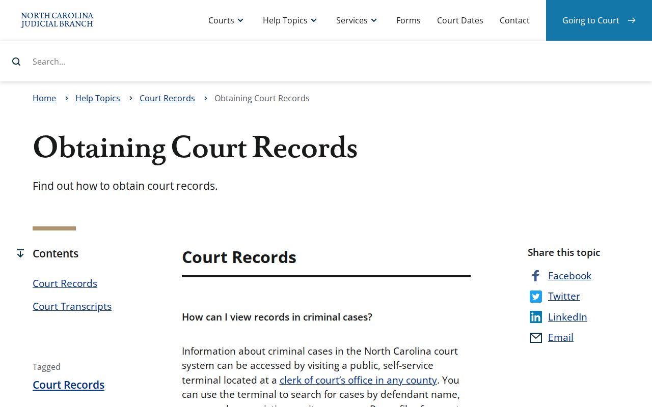 Obtaining Rutherford County criminal court case records