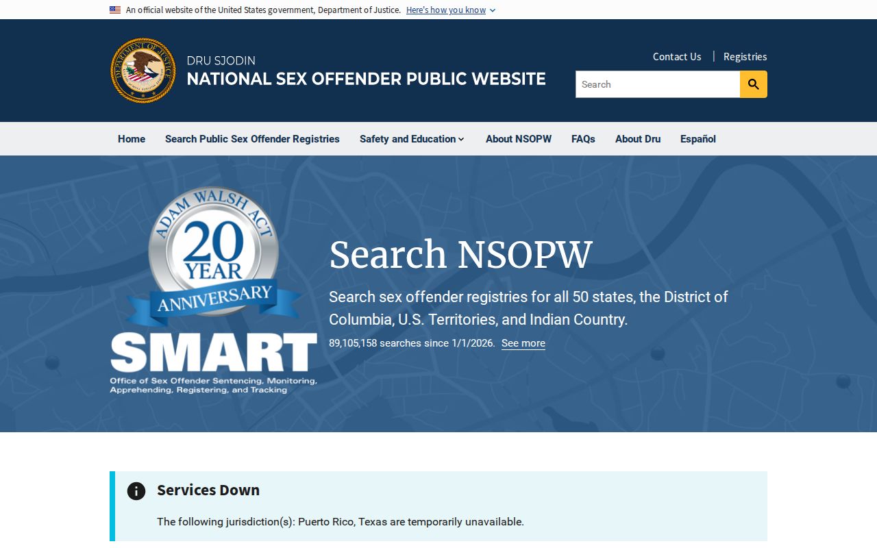 National sex offender search for Rutherford County residents