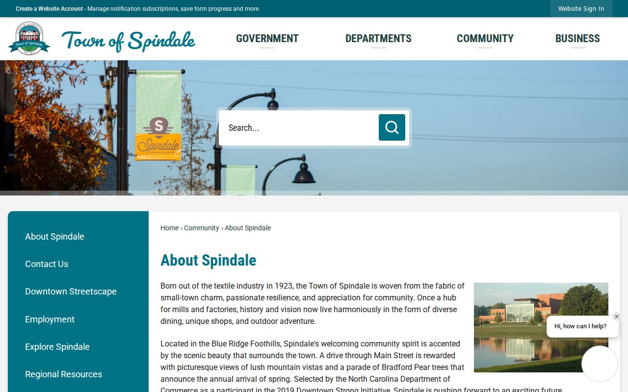 Spindale town history for historic criminal records context